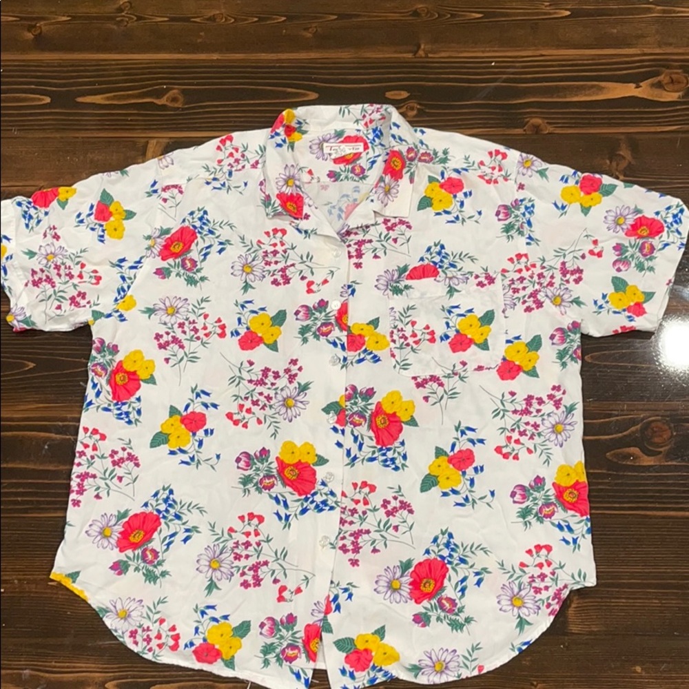 Vintage Talbots Floral Print Blouse